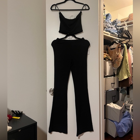 F21 | 2 piece set - strapless black top with high waisted flare pants NWT - Picture 4 of 7